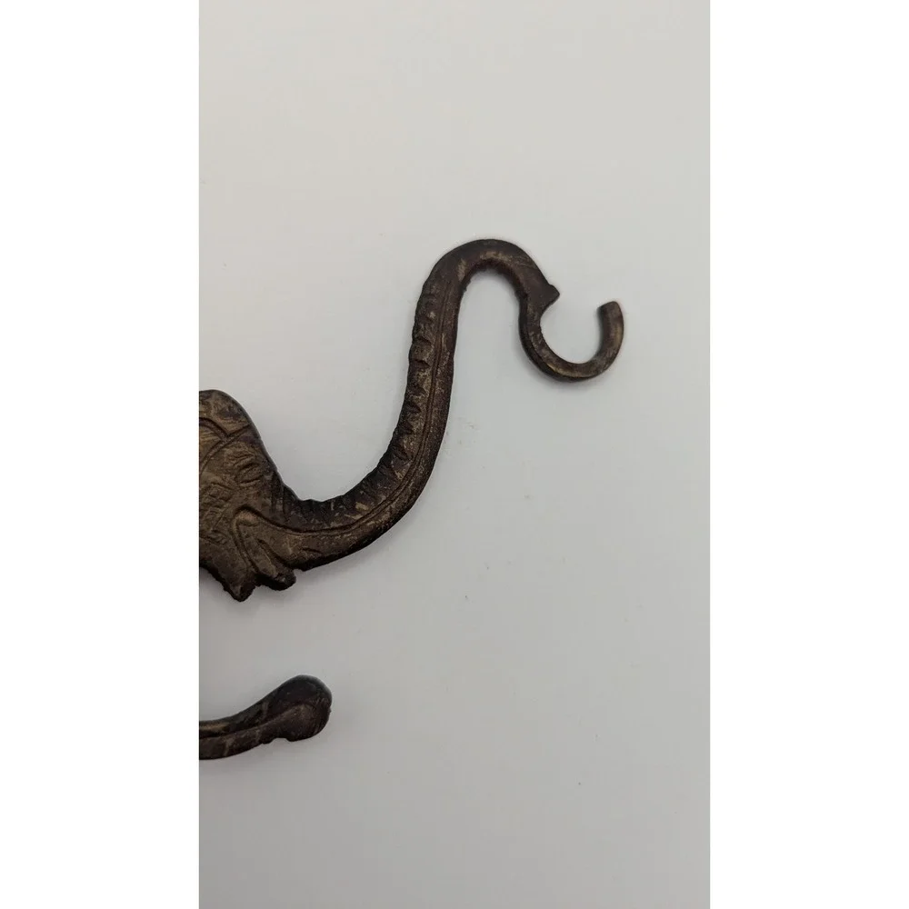 Vintage Elephant Trunk Wall Hook Bronze Metal Decorative Coat Hat Hanger India